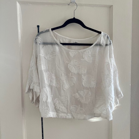 Wilfred Sheet White Crop Blouse Aritzia - Picture 1 of 3
